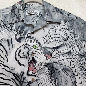 Wacko Maria Tiger Dragon Shirt Men's Large Rayon Camp Collar Japan Graphic